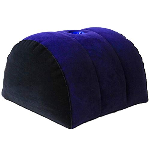 Half Moon Inflatable Pillow with Toy Mount – Durable Non-Toxic PVC, Velvety Non-Slip Surface, Discreet Support for Versatile Pleasure