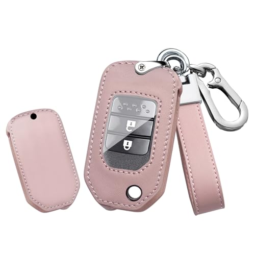 Boîtier de clé en cuir véritable rose haut de gamme pour Accord
