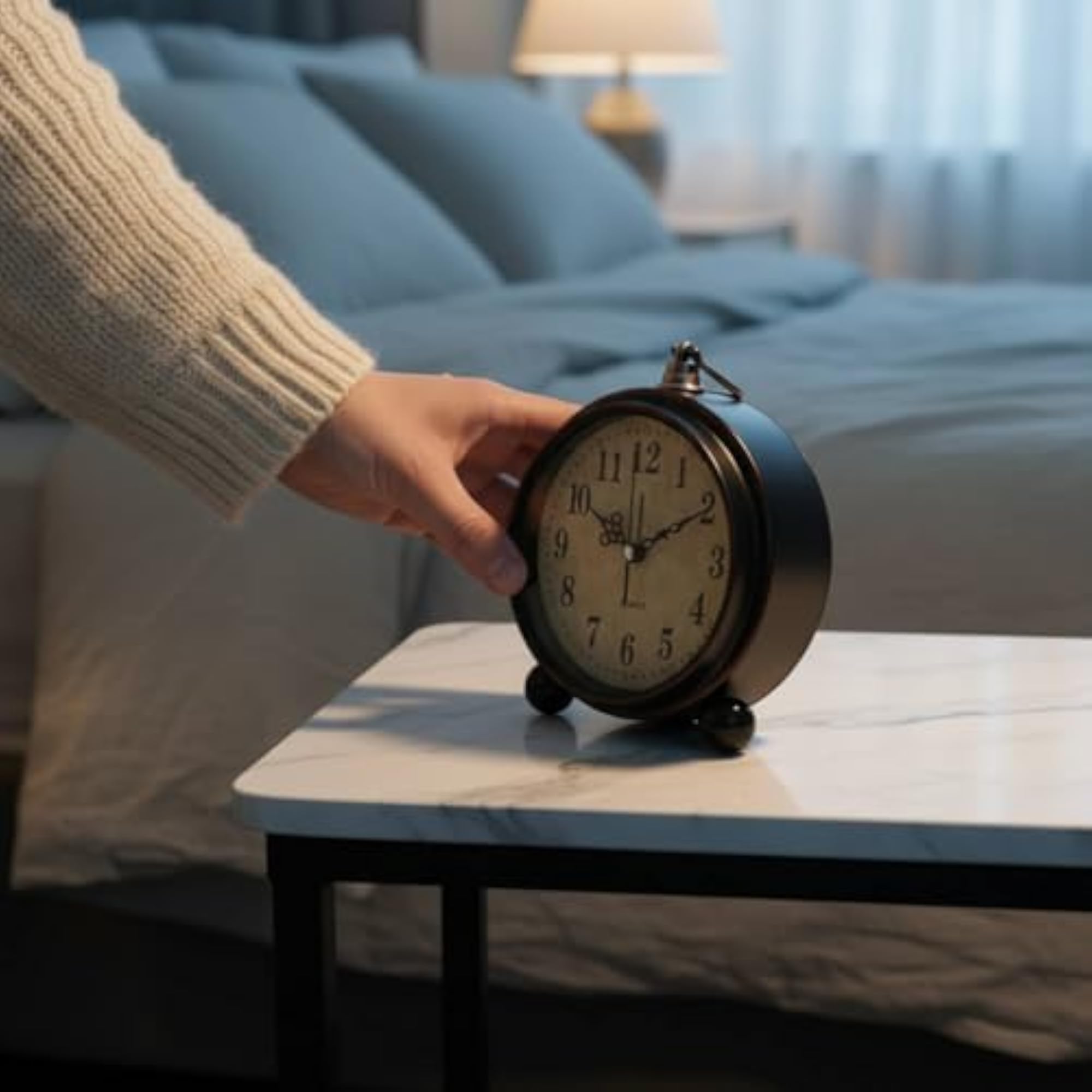 Luminous Hands Retro Desk Alarm Timepiece