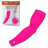 B-Driven Sports Pro-Fit Compression Arm Sleeve - Athletic Sports Support for Baseball, Basketball, Football, Softball, Running, Volleyball, Men, Women, Youth - Pink XXX-S (YTH-STD) (1pc)