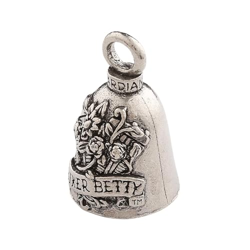 Image of Guardian Bell Biker Betty Good Luck Bell w /Keyring & Black Velvet Gift Bag | Motorcycle Bell | Lead-Free Pewter | Good Luck Gift to Friends & Family | Bike Bell | Made in USA