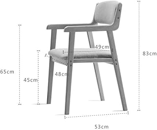 MJY Silla cómoda Silla de comedor moderna simple vintage Silla de madera maciza Reposabrazos de comedor Sillón de ocio Silla de escritorio para computadora para adultos