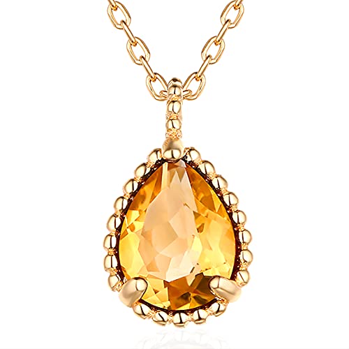 Collier goutte d'eau citrine et grenat naturel pour vos soirées