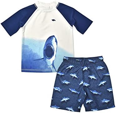 TONY HAWK 2-Piece Boys Swim Trunks and Protective Rash Guard Swim Shirt Navy