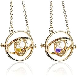 Cacerola Harry Potter 2 Piezas Harry Potter Accesorios, Cosas de Harry Potter, Regalos Harry Potter Mujer, Time-Turner, Adecuado para Cos Play, Fiesta Temática, Fiesta de Cumpleaños, Regalo, Etc (Dorado/Púrpura)