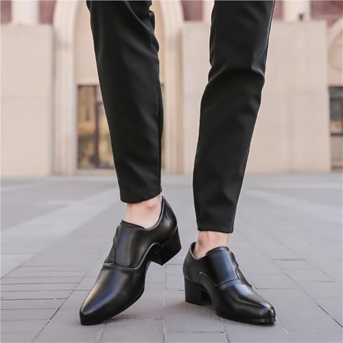 Mens Elevator Shoes Invisible Height Increase Pointed Toe Business Dress Oxfords Office Shoes for Taller Men3