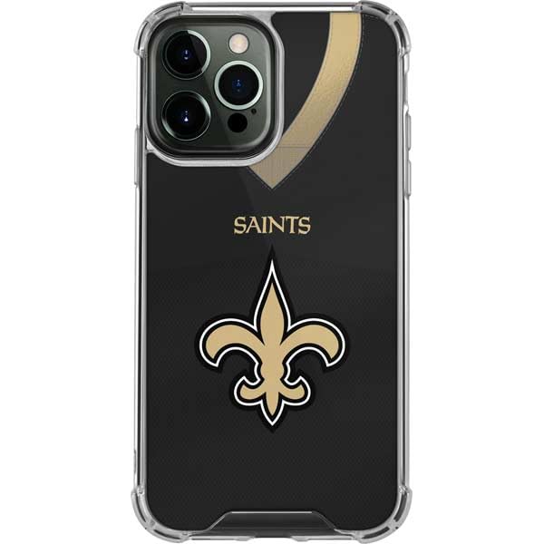 Skinit Clear Phone Case Compatible with iPhone 13 Pro Max - Officially Licensed NFL New Orleans Saints Team Jersey Design
