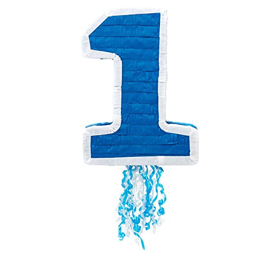 Blue 1st Birthday Pull String Pinata