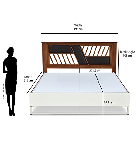 Image of Nilkamal Zion Meta Without Storage | 1 Year Warranty Engineered Wood King Bed (Finish Color - White, Delivery Condition - Knock Down)