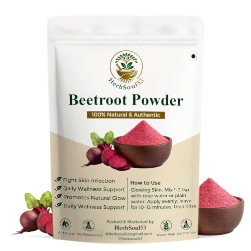 Image of Organic Pure Beet Root Powder (100 Gm) Pure Beetroot /Chukandar Powder Natural Superfood for Drinking, Smoothies, Juice, Face Pack & Hair Care | Rich in Antioxidants & No Added Preservatives