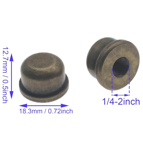 Image of 2 Pcs Solid Lamp Finials Caps 1 /4-27 Lamp Finial Knob Lamp Accessories Tapped of Tops for Lamp Shade Holder Harp (Bronze)