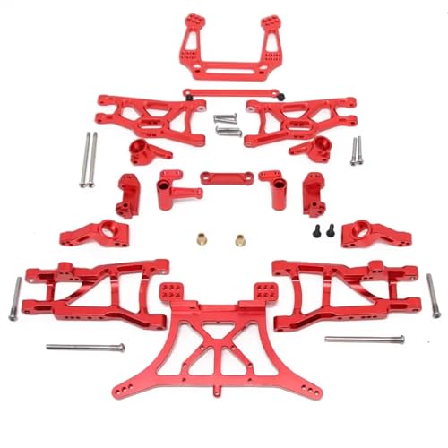 RC�A�N�Z�T���[ For Traxxas For Slash 2WD For VXL 1/10 �����A�b�v�O���[�h���i�L�b�g�T�X�y���V�����A�[���V���b�N�^���[�X�e�A�����O�u���b�N RC �J�[�����A�N�Z�T���[(Red)