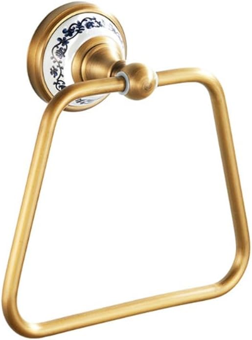 Antique Bronze Wall Mounted Brass Bath Bathroom Towel Ring Towel Holder,Gold 3,22 * 15 * 5cm