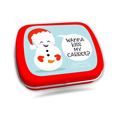 Kiss My Carrot Snowman Candy Mints - White Elephant Gifts For Adults Christmas Gag Gifts For Women, Naughty Gifts For Him And Her, Sugar-Free Candy Tin, American Made #TOP3