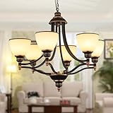 [ Usare lampadine E27 ] - Richiede 6 x attacco E27 Max. 60 W per lampadina (NON incluse), si possono usare lampadine a incandescenza, LED, alogene, Edison, ecc. Temperatura regolabile se abbinata a lampadina dimmerabile e interruttore compatibile (NON incluso).