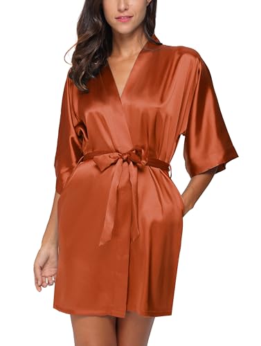 Soft Loungewear Silk Robe Wedding Short Satin 23 soft loungewear silk robe - coral