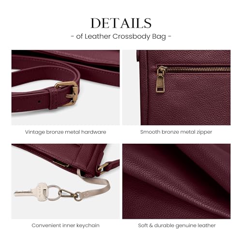 Image of befen Genuine Leather Crossbody Purses for Women Travel Cross Body Bags Lightweight with Adjustable Shoulder Strap