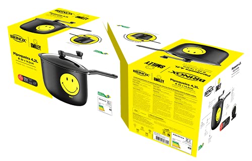 Pipoqueira Pic Poc Smiley, 20x14.5cm, 4.2L, Preta, BRINOX REVESTIDOS