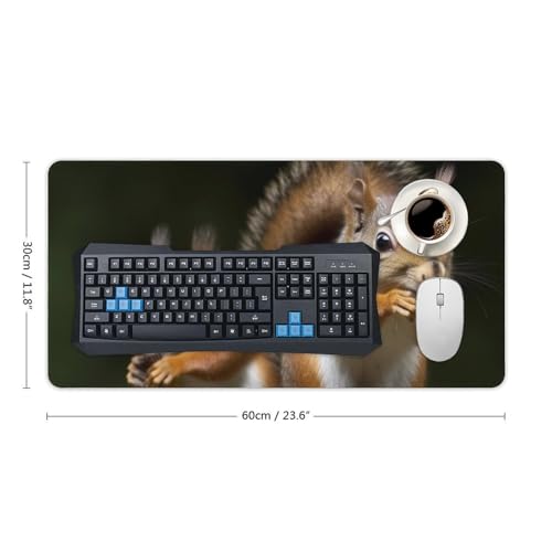 Mouse pad grande antideslizante 60 x 30 cm diseño ardilla miniatura 2