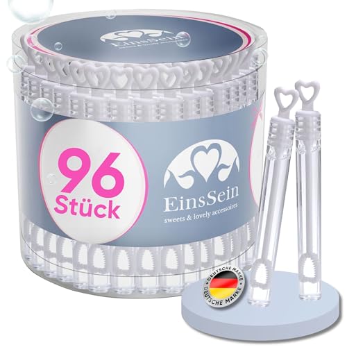 EinsSein 96x Bulles de Savon Mariage Lunettes à Coeur Box Bulle pour Flacon | Cadeaux Invités Mariage Baptême Anniversaire Fête Enfants Décoration Champêtre |...