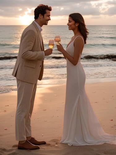 Mens Linen Suit Slim Fit 2 Piece Set Lightweight Jacket Pant for Summer Beach Wedding Groomsmen Prom3