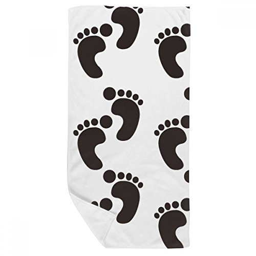 Serviette de bain silhouette empreinte noire coton doux 35x70 cm multicolor