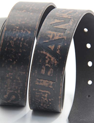 URAMAN Mens Casual belts for Jeans Western Cowboy Country Embossed Leather Belt Fashion Gradient Brown 6