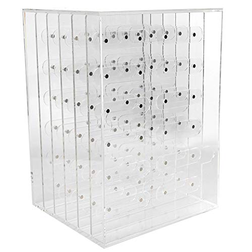 Soporte del Organizador de Puntas de Uñas, Caja de Almacenamiento de Uñas Acrílicas, Muestras de Mangas Magnéticas de Arte de Manual de Uñas Acrílico 5 Capas 60 Cuadrículas, Vitrina de Uñas Vacío