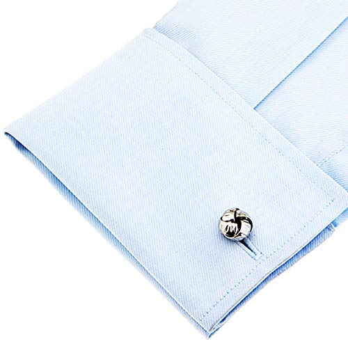 Gemelos para Hombre, Bola Plateada Acero Inoxidable miniatura 2