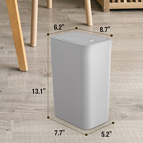 Trashaid AMZUSIJS01GRY040012 Bathroom Trash Can With Lid, 2.6 Gallon / 10 Liter Small Garbage Can thumb #6