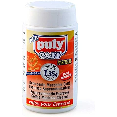 Puly Caff Coffee Machine Cleaning Tablets Medium 1.35g x 100 Flat Plus Puly Cover