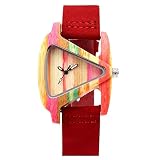* Relojes de esfera de madera natural únicos y casuales, correa de cuero suave, livianos y fáciles de usar.