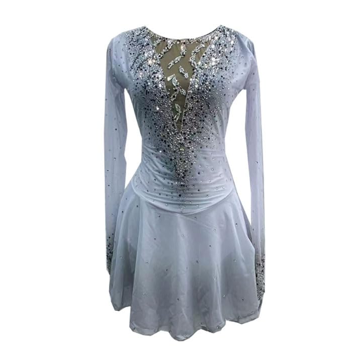 Robe de patinage artistique raffinée pour la compétition de danse