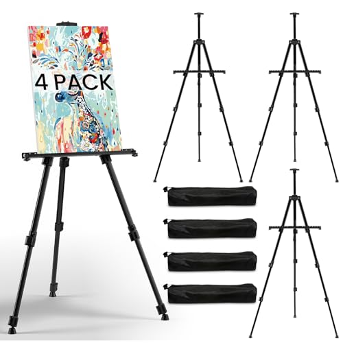 Image of RRFTOK 4 Pack 17-66 Inch Art Easel Stand for Painting and Sign, Black