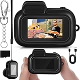 Relaxweex Mini Keychain Camera 1080p Small Nostalgia Retro Camera 100 Mins Battery Life Portable Micro Video for Photo Video Travel Study Recording(64gb)