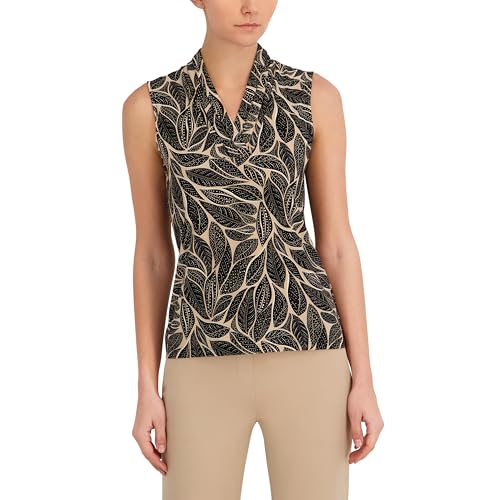 T-shirt plissé sans manches Anne Klein col en V : votre look de bureau idéal