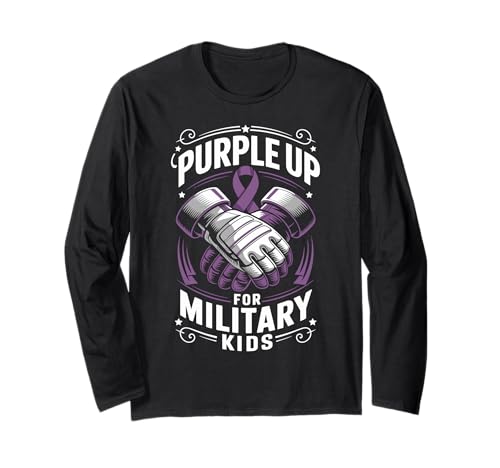 Military Child Month Purple Up Military Kids Tactical Gloves Manga Larga