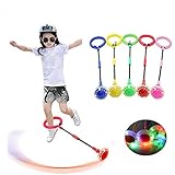 GOBEAUTY Exquisite Fun LED Toy Flashing Jumping Foldable Ring Colorful Ankle Skip Jump Ropes Sports Swing Ball Child Plastic Sport Toys