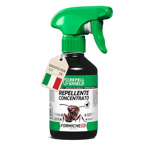 RepellShield® Spray Anti Formiche per Casa e Giardino - Formula anti-formiche Potente & Naturale - Con Geraniolo Ultra Concentrato - Protezione Duratura, Non Macchia, Senza Insetticidi, 250ml