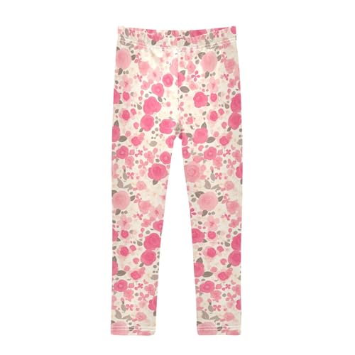 Cute Rose Kids Baby Girls Legging Stretch Full Length Activewear Exercise