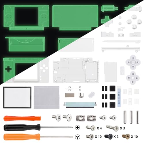 Image of eXtremeRate Glow in Dark - Green Replacement Full Housing Shell for Nintendo DS Lite, Custom Handheld Console Case Cover with Buttons, Screen Lens for Nintendo DS Lite NDSL - Console NOT Included