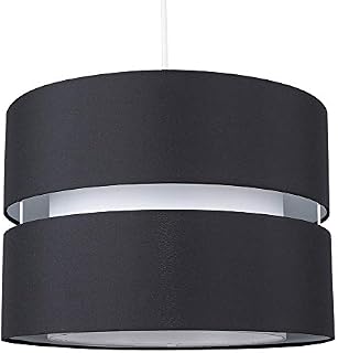 MiniSun Modern Large 2 Tier Black & White Cylinder Ceiling Pendant Light Shade - Complete with a 10w LED GLS Bulb [3000K Warm White]