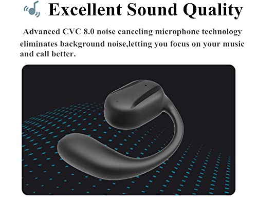 Bqxx Open Ear Bluetooth Headphone Single On Ear Bluetooth Headset Wireless Earpiece With Earhook Sport Business Earphone Up To 15 Hours Talk Time Left Earphone #TOP4