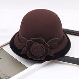 SRZYMJ B Hochzeitshut Vintage 50er Jahre Damen Chic Capeline Kirche Elegant Fascinator Hut Sonnenhut mit Schleier Band aus Netzstoff Feder Blumen für Cocktail Braut Zeremonie Sonnenhut
