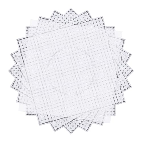 Phinus 6 PCS 5mm Fuse Beads Pegboards Kits, Plastic Bead Boards with 4 PCS Ironing Paper, Large Square Clear Beads Pegboards for Kids Craft Bead, DIY Craft Bead