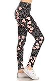 Leggings Depot High Waisted Valentine & Hearts Print Leggings for Women-3" Yoga-R935, Love Tickle, Plus Size