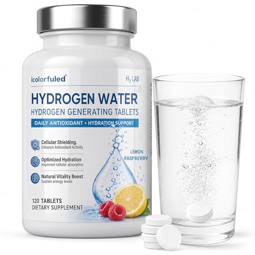 Hydrogen Water Tablets - for Energy & Vitality Supports Brain & Cognitive Health 120 Tablets