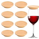 CUEMOON 8 Stück Wineglas Charcuterie Topper, Hölzerner Weinglas Aufsatz Untersetzer, Weinglas Topper, Vorspeisenteller Weinglas Aufsatz, für Vorspeisenteller, Partys, Desserts