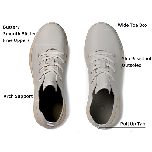 Balance Runner Comfortable Leather Sneakers for Women and Men, Non-Slip Arch Support Walking Shoes, Casual and Work Shoes for Women, Fashion Sneakers for Office, Black, White, Tan Running Shoes and Casual Shoes for All day3