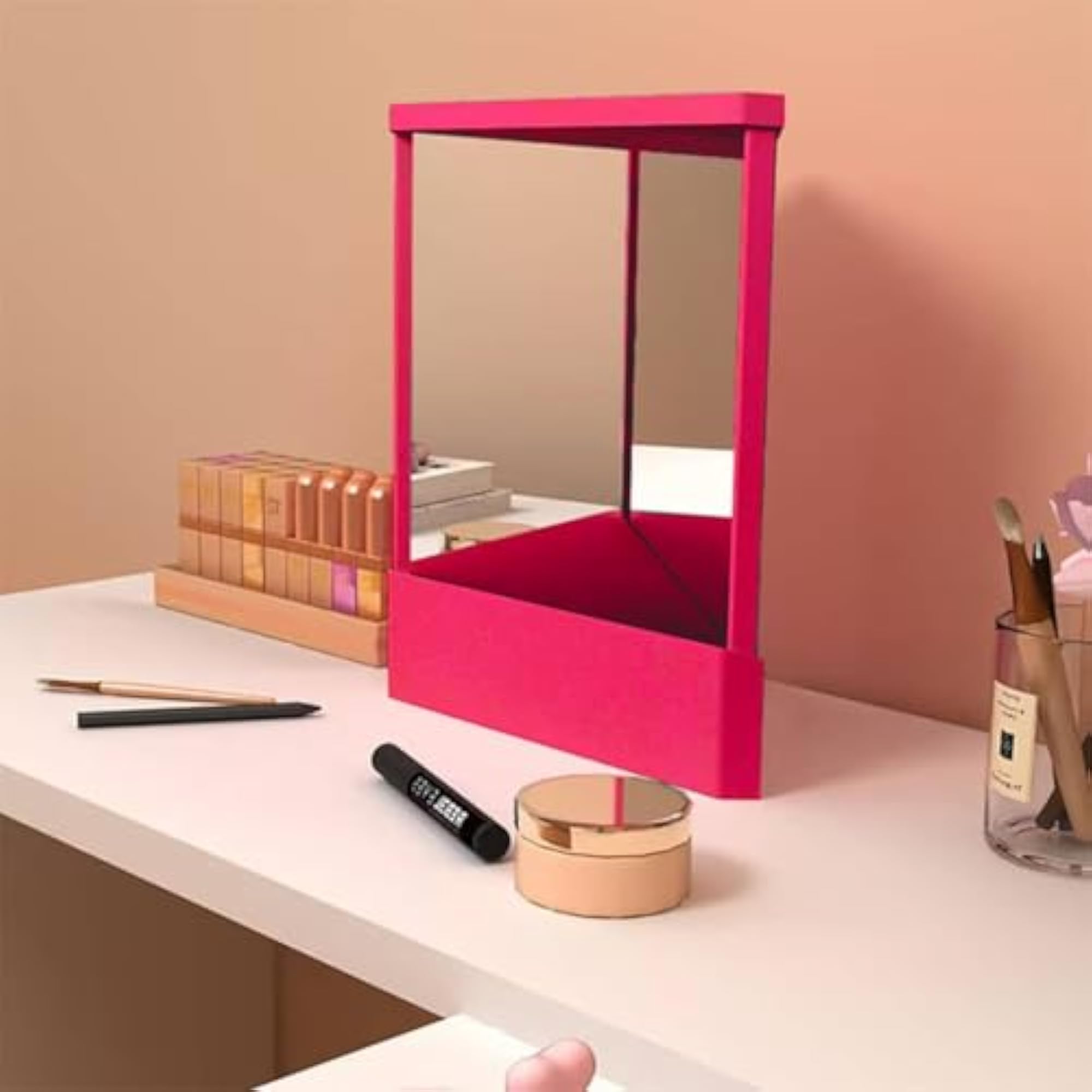 Non Reversing Mirror High Precision for Dressing Table, White